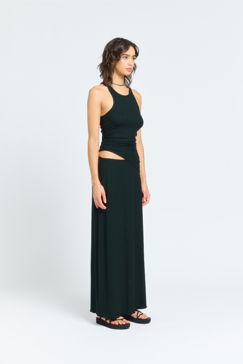 Asymmetric Ruched Racerback Tank Top
