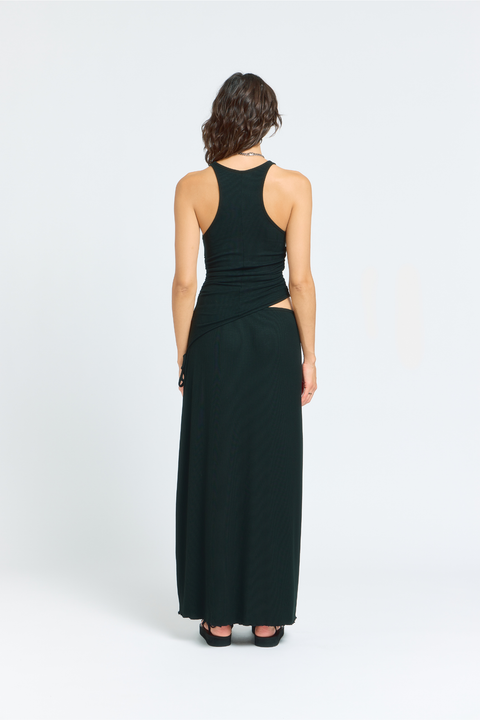 Asymmetric Ruched Racerback Tank Top